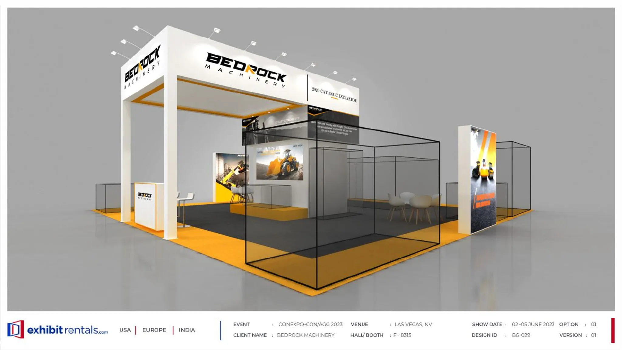 40x40 Island booth design by Exhibit-Rentals